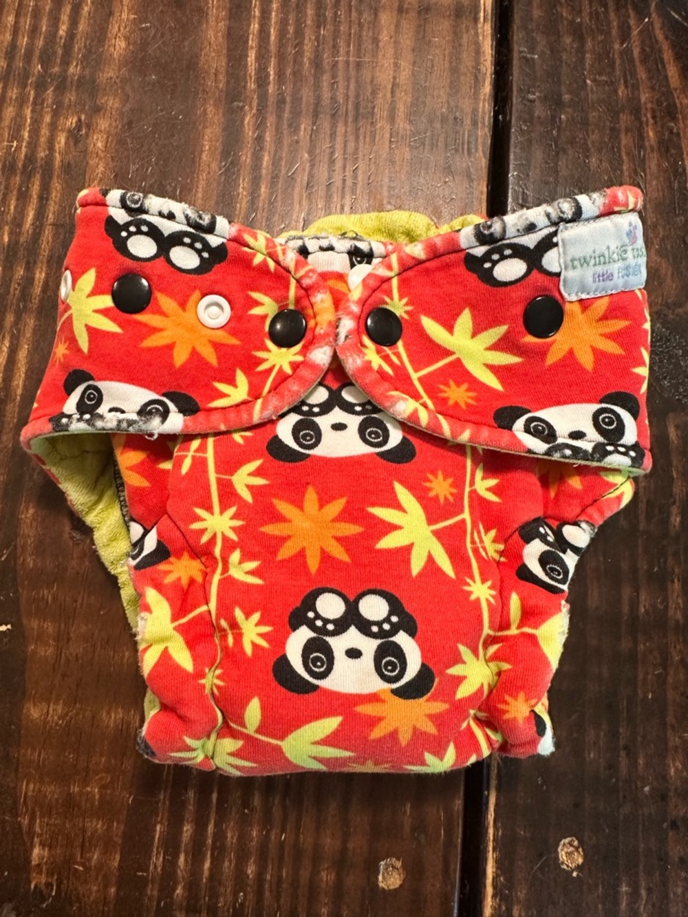 Twinkle Twinkle Red Panda Print Cloth Diaper Cover with Adjustable Snaps